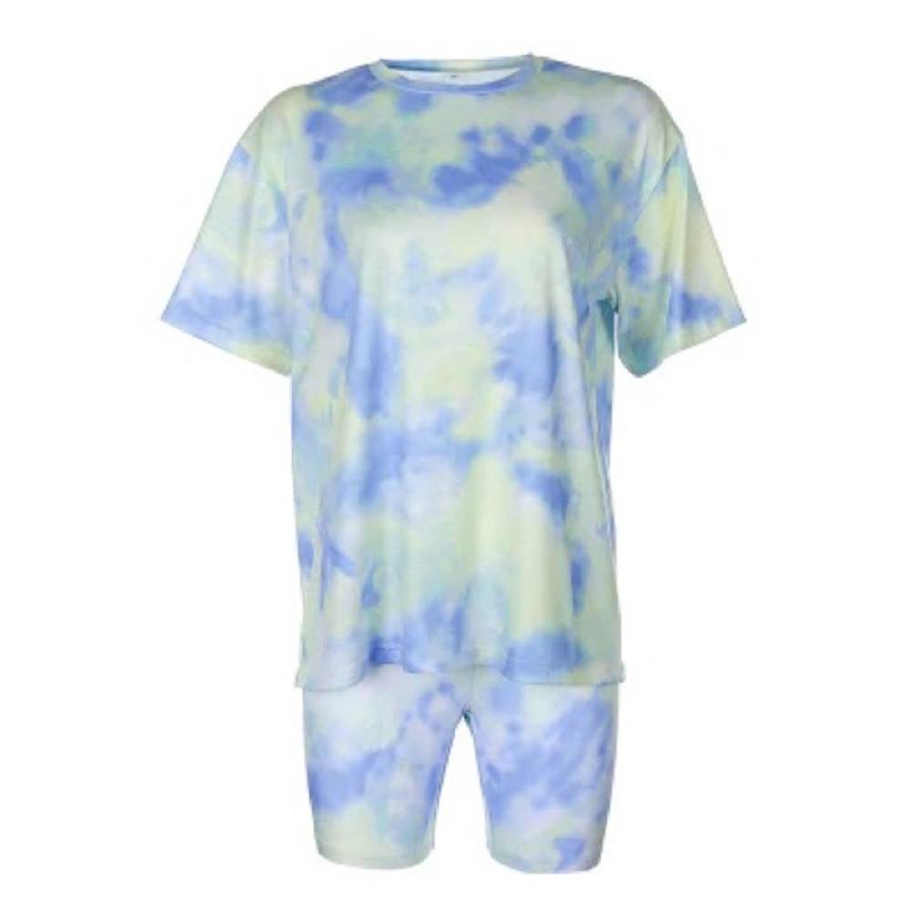 Tie-Dye Oversized Tee and Biker Shorts Set - Picture 1 of 1